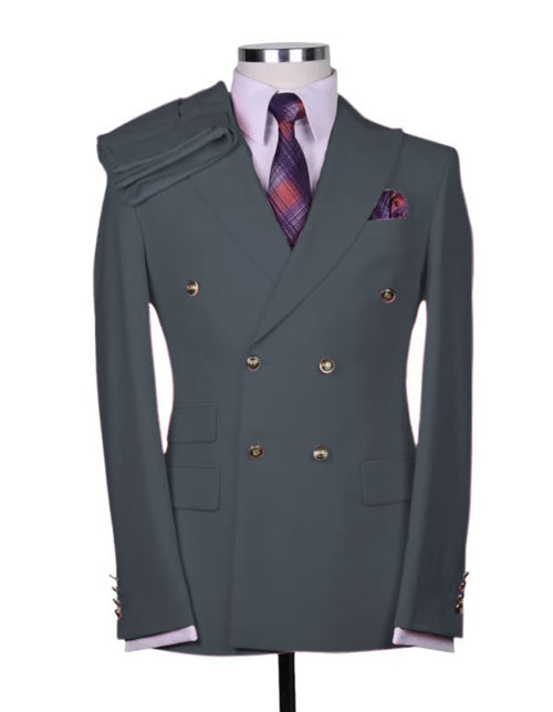 Double Breasted Suit Charcoal