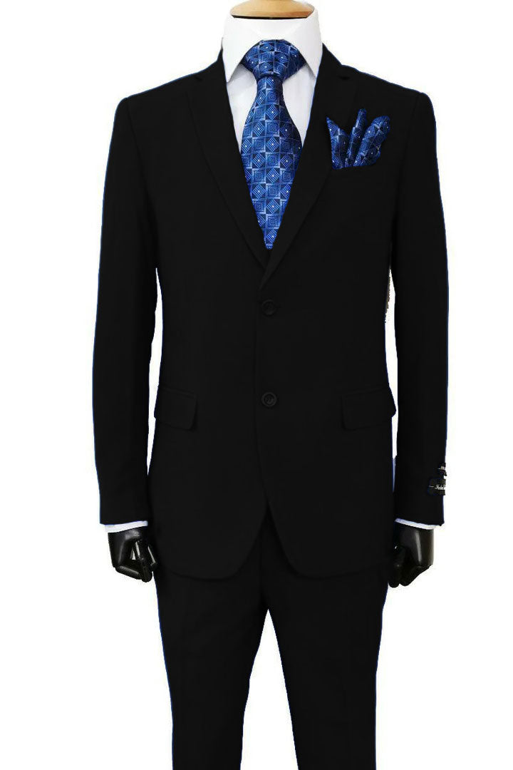 "Classic Fit Men's 2 Button Poplin Suit in Royal Blue" - 36 Regular