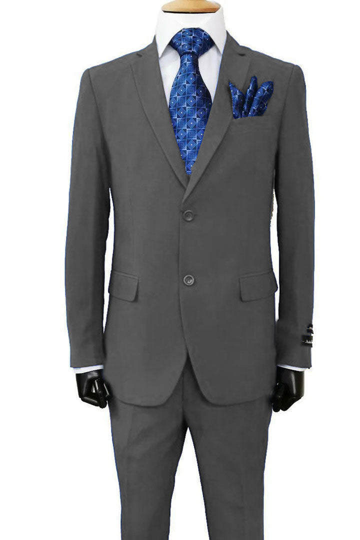 "Classic Fit Men's 2 Button Poplin Suit in Royal Blue" - 36 Regular