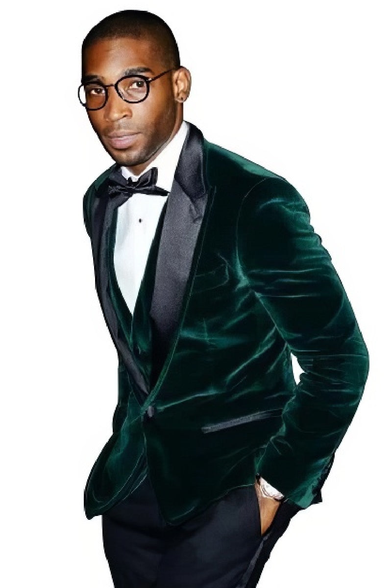 Green velvet suit Many Styles & Brands $99UP Men's Olive Hunter Green Velvet Tuxedo Jacket Green Velvet Suits and Tuxedos - 52 Long