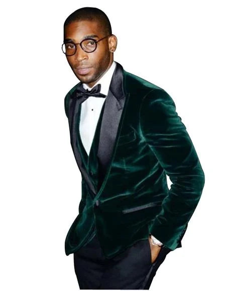 Green Velvet Suits for Men Emensuits