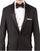 Suit And Shirt Combinations Slim Slim Fit Groom & Groomsmen prom  Suits Wedding Suits & Tuxedo + Black + Free Shirt & Tie