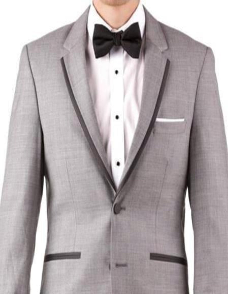 Suit And Shirt Combinations Slim Fit Groom & Groomsmen Suits Wedding Suits & Tuxedo Online + Light Gray + Free Shirt & Tie - 38 Short Jacket+32 Waist Adjust   28to34)(Height: 5 4 to5 7 )(Neck    15-16.5)S-M)