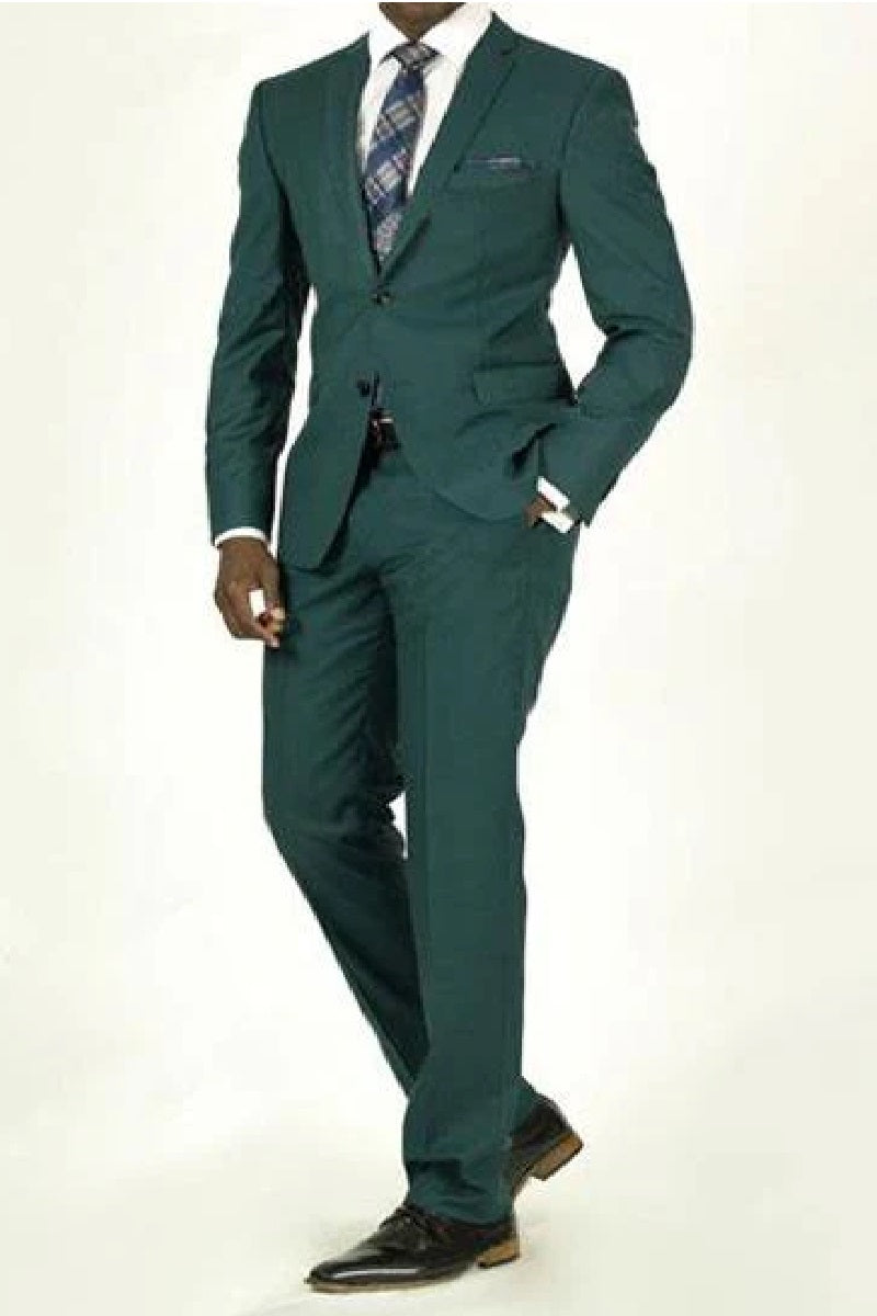 Green Slim Fit Suit - Many Styles & Brands $99UP Mix And Match Suits Men's Teal Green Slim Fit Pick Stitched 2 Button Suit Teal and Turquoise Prom Suits - 36 Short &  36 Regular