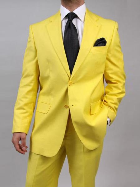 Mix and Match Suits Men's Two Button Yellow Suit Separate Any Size Jacket & Pants - 36 Short & any size pants (plz specify in payment comment section)