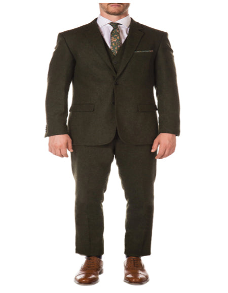 Green Slim Fit Suit - Many Styles & Brands $99UP Tweed 3 Piece Suit - Tweed Wedding Suit Hunter Green Super Slim Fit Peak Blinder Custom Vested Suit