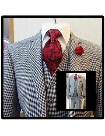 Black Flap Front Pockets 3 Piece Suit - 38 Short Jacket+32 Waist Adjustable 28to34)(Height: 5’4”to5’7”)(Neck 15-16.5)S-M)