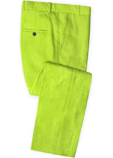 Men's Linen Fabric Pants Flat Front - dress size pants : 28 Unfinished bottom