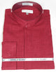 Burgundy Mandarin Long Sleeve Dress Shirt