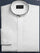 Mens Cotton Black Banded Mandarin Shirt In White