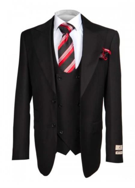 Rossiman Rossi Men's Dress Suit – Premium Tailored Suit for Formal Occasions - 38 Short Jacket+32 Waist Adjustable 28to34)(Height: 5’4”to5’7”)(Neck 15-16.5)S-M)