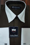 Mens Riley Collar Two Tone Dress Shirt Brown White