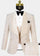 Men One Button Floral All Champagne Tuxedo – 3 Piece