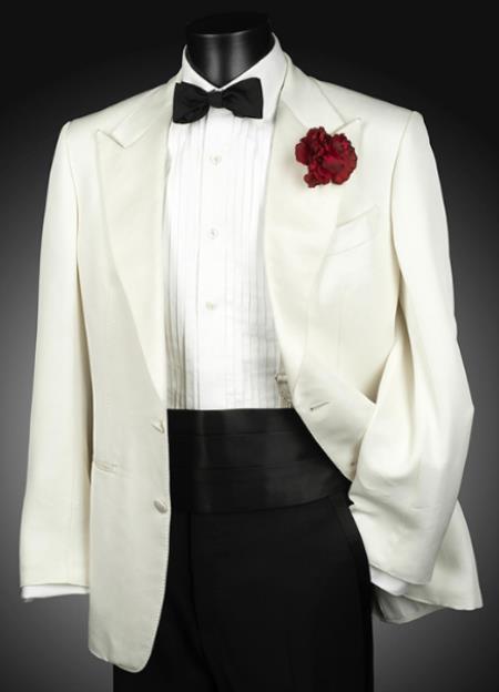 James Bonds Dinner Jackets - Snow Ivory Tuxedo Jacket-New Designer Collection