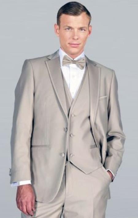 Beige Tuxedo - Tan Wedding Suit - Beige