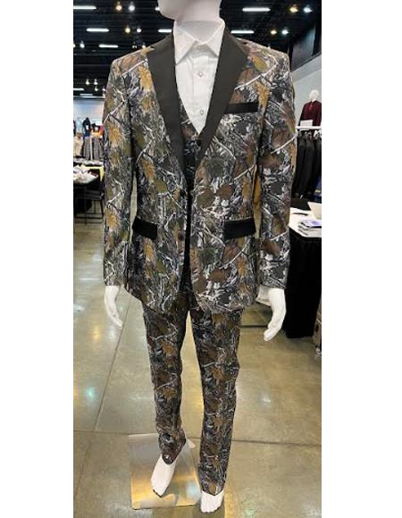 Camouflage Tuxedos - Camo Tux - 38 Regular Jacket+32 Waist Adjustable 28to34)(Height: 5’7”to6)(Neck 15-16.5:S-M