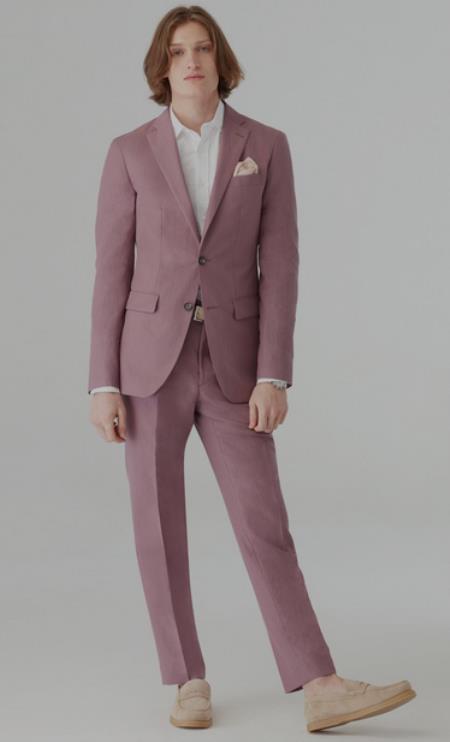 Old Rose Gold Suit - Wedding Mauve Color Suit - Dusty Rose-New Designer Collection - 38 Short Jacket+32 Waist Adjustable 28to34)(Height: 5 4 to5 7 )(Neck  15-16.5)S-M)
