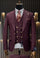 Rossiman Burgundy Suit for Men – Peak Lapel 1-Button Jacket & Double-Breasted Vest