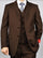 Classic Fit - Dark Brown Suit - Three Button Vested Suit - Athletic Fit