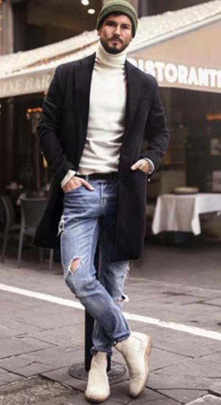 Mens Overcoat Black - Coat Size 38