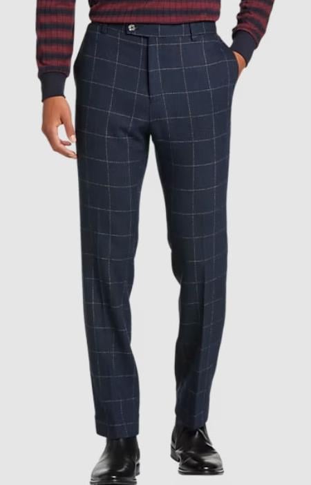 Black Windowpane Pants - Plaid Dress Pants - dress size pants : 28 Unfinished bottom
