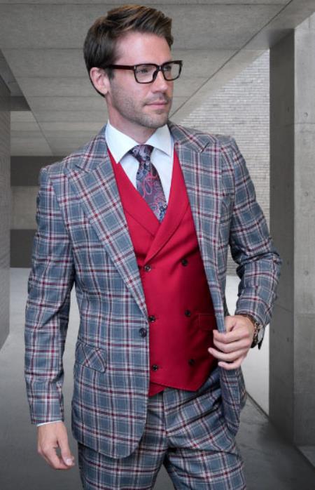 Mens 1 Button Modern Fit Suits Flat Front Pants Suit - Charcoal - 38 Short Jacket+32 Waist Adjustable 28to34)(Height: 5’4”to5’7”)(Neck 15-16.5)S-M)