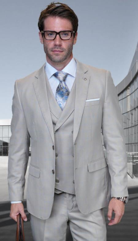 Mens Suit Super 150 Italian Fabric Suit - Tan - 38 Short Jacket+32 Waist Adjustable 28to34)(Height: 5â€™4â€to5â€™7â€)(Neck 15-16.5)S-M)