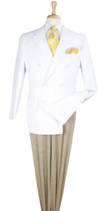 Double Breasted White Blazer - Big And Tall Sport Coat - 38 Regular