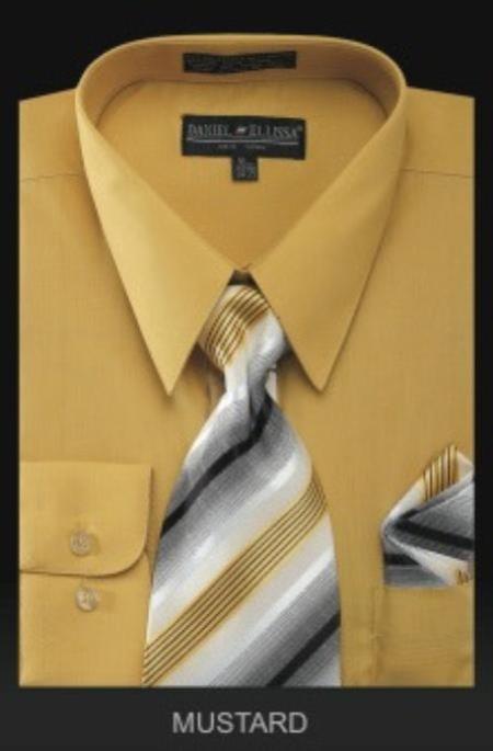 Mens Yellow Dress Shirt - Small 14.5” Neck / 32-33” Sleeve