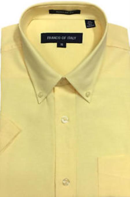 Mens Yellow Dress Shirt Soft Yellow - Small 14.5” Neck / 32-33” Sleeve