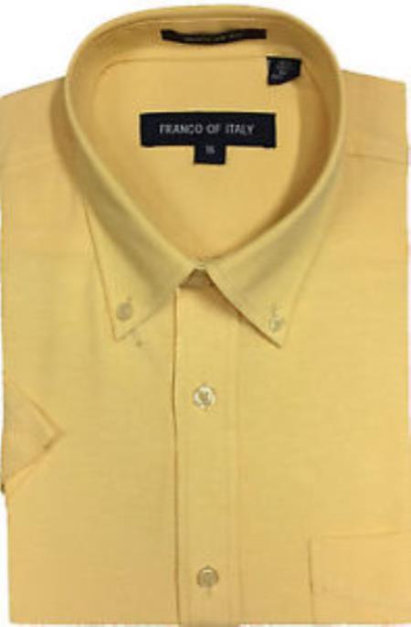 Mens Yellow Dress Shirt Yellow - Small 14.5” Neck / 32-33” Sleeve