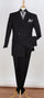 Mens Double Breasted Suit 6 on 3 Classic Fit Pleated Pants - Black