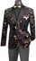 Mens Blazer - Paisley Sport Coat - Black Prom 2025 Tuxedo Dinner Jacket Blazer