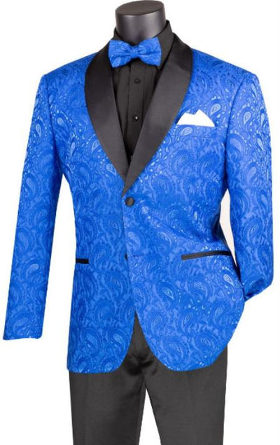 Mens Blazer - Paisley Sport Coat - Royal Prom 2026 Tuxedo Dinner Jacket Blazer