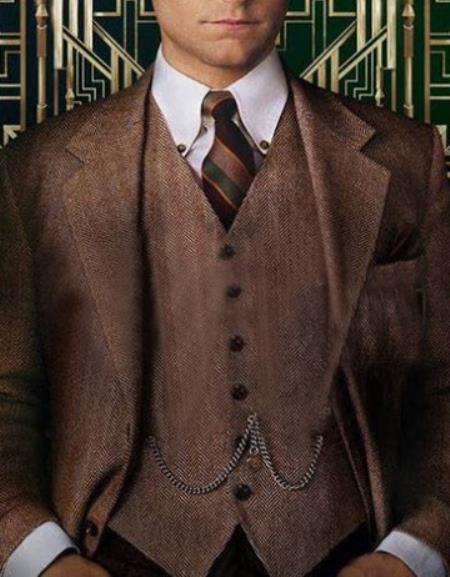 Mens Great Gatsby Costume - Great Gatsby Suit - Gatsby Clothes (Vest + Pants + Suit Shirt Tie Package)-New Designer Collection - 38 Short Jacket+32 Waist Adjustable 28to34)(Height: 5 4 to5 7 )(Neck  15-16.5)S-M)