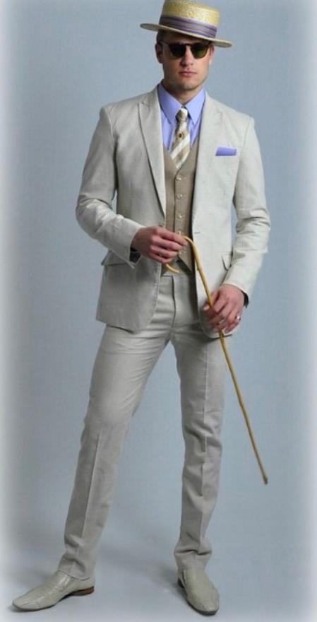 Mens Great Gatsby Costume - Great Gatsby Suit - Gatsby Clothes (Vest + Pants + Suit Shirt Tie Package)-New Designer Collection