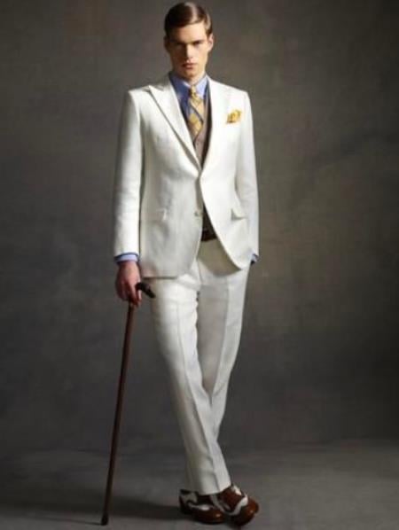 Mens Great Gatsby Costume - Great Gatsby Suit - Gatsby Clothes (Vest + Pants + Suit Shirt Tie Package) - 38 Short Jacket+32 Waist Adjustable 28to34)(Height: 5’4”to5’7”)(Neck 15-16.5)S-M)