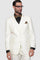 Mens 2 Button Notch Lapel 3 PC Suit With Vest Off-White