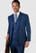 Mens 2 Button Notch Lapel 3 PC Suit With Vest French Blue