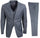 Mens Stacy Adams Suits - Designer Suit - 3 Piece Suit - Vested Suit - Flat Front Pant-Modern Fit Suits Medium Grey Suit