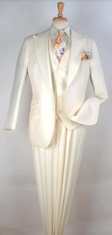 Mens One Button Peak Lapel Suit - 38 Short Jacket+32 Waist Adjustable 28to34)(Height: 5â€™4â€to5â€™7â€)(Neck 15-16.5)S-M)