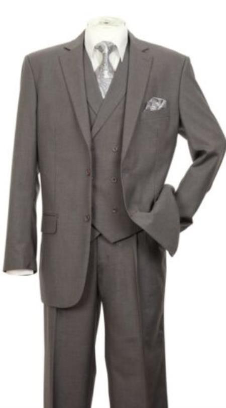 Modern Fit Wool Feel Two Button Jacket with Suit Charcoal - 38 Short Jacket+32 Waist Adjustable 28to34)(Height: 5’4”to5’7”)(Neck 15-16.5)S-M)