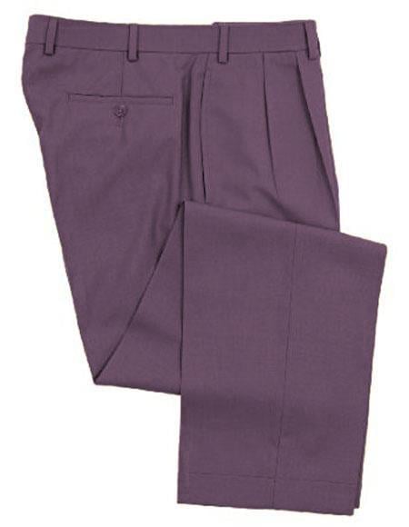 Zacchi Mens Dress Pleated Eggplant ~ Plum Slacks - Colorful Pants - dress size pants : 28 Unfinished bottom