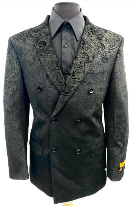 Black Double Breasted Blazer - Velvet Sport Coat - 38 Short Jacket+32 Waist Adjustable 28to34)(Height: 5’4”to5’7”)(Neck 15-16.5)S-M)