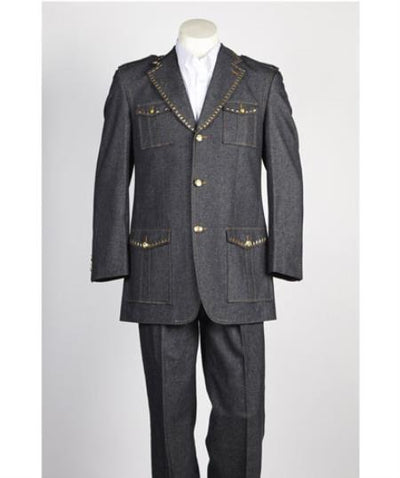 Mandarin Collar Tuxedo - Mandarin Tuxedo - No Collar Suit - Black Suit