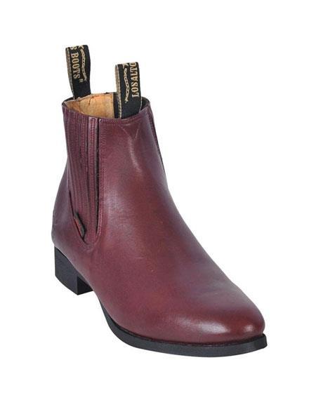 Deerskin Cowboy Boots - Burgundy Deerskin Boots - Deer Boots - Deer Skin Boots - 6EE