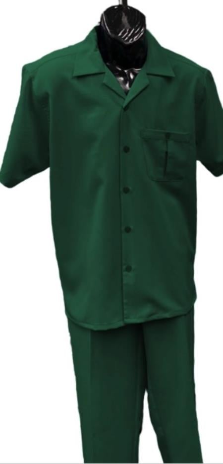 Mens Walking Suit - Big and Tall Casual Suit - Emerald Green Suit Up to 6XL Pants - XXXXL or 4XL