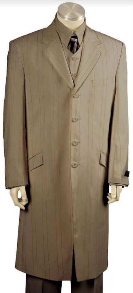 Mens Zoot Suit - Tanish Brownish Fashion Suit - Maxi Suit - 38 Short Jacket+32 Waist Adjustable 28to34)(Height: 5’4”to5’7”)(Neck 15-16.5)S-M)