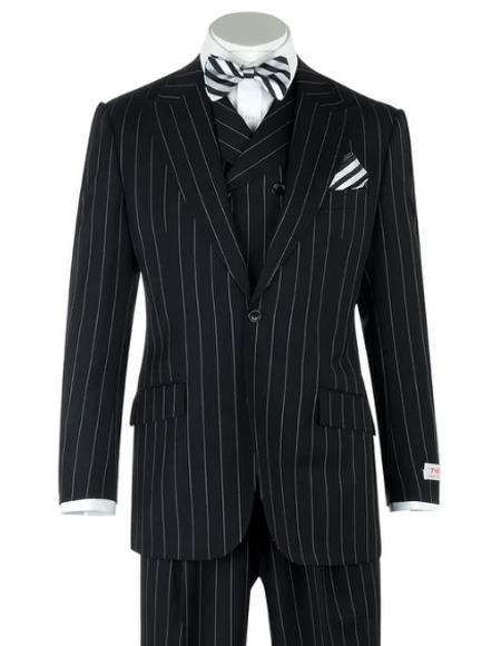 Mens Big and Tall Suits - Plus Size Black Suit For Men - Classic fit 1 Button With Vest-New Designer Collection - 52 Long