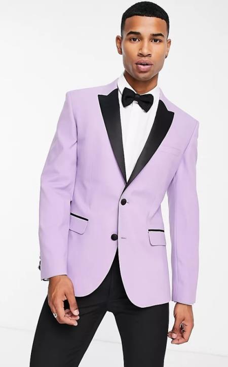 Lavender Prom 2026 Tuxedo Suit - 38 Short Jacket+32 Waist Adjustable 28to34)(Height: 5’4”to5’7”)(Neck 15-16.5)S-M)